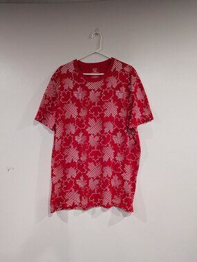 Canada Day All Over Print Tee Red White Size 2XL